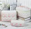 Bolsa Cosmética Portátil Grande Capacidade Floral Pequeno Armazenamento Algodão Acolchoado Portátil Flores Fofas Ins Viagem Estudantes