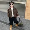Chaqueta de Motorista para Niños Chaqueta de Cuero Prenda Exterior Superior 2026 Otoño Nuevo Estilo Moda Infantil Elegante Niños Pequeños Ropa Infantil de Moda