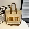 Bolso de mano versátil simple estilo coreano para estudiantes Bolso de hombro único de lona moda coreana Bolso de lona con estampado de letras