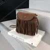 2025 Nueva Moda Color Puro Mate Borla Casual Simple Gran Capacidad Hombro Único Cruzado Bolso Pequeño Cuadrado para Viajar para Mujeres