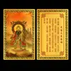 Cartão Dourado Qingqing Lingbao Tianshun em Estoque do Fabricante, Cartão Taoísta, Cartão de Buda, Cartão Portátil de Proteção de Segurança