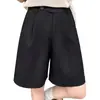 Shorts de Verão para Mulheres Plus Size com Cintura Alta e Perna Larga para Mulheres, Caimento Solto, Perfeito para Emagrecer, Casual de Perna Reta, Comprimento no Joelho