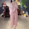 25278 Big Aimei Yiyuan 2025 Verano Nuevo Moda Maduro Ligero Top Holgado Traje Pantalón Pierna Ancha Aspecto Delgado
