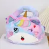 Nova Bolsa de Ombro de Pelúcia Unicórnio Olhos Grandes Bolsa Transversal para Meninas Bolsa de Mão Fofa Pequena Princesa Presente Infantil
