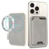 Porta-Cartões de Celular Universal em Couro PU com Fecho Magnético e Orifício para Ejeção de Cartão para Apple Android, Anel Magnético MagSafe