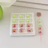 Contas Perfuradas Coloridas em Formato de Maçã, Bicolores, Transparentes, Contas Dentro de Contas para Colar Artesanal DIY, Corrente de Celular, Pulseira, Acessórios para Miçangas