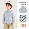 Ropa infantil Kaka Panda camisa de cuadros para niños conjunto de otoño para niñas camisa infantil ropa de bebé top casual para niños pequeños