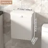 Cubo de Basura Seleccionado, Montaje en Pared sin Taladro, para Baño, con Tapa, Papelera de Pared, para el Hogar, para Colgar en el Lado del Inodoro