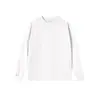 Colección de primavera y otoño: Camiseta de manga larga, color liso, peso pesado, extragrande, corte holgado, casual, cuello redondo, puño acanalado, unisex, top versátil