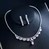 Collar y Pendientes de Diseño Elegante de Amor Transfronterizo Traje de Dos Piezas Nupcial Boda Banquete Fiesta Joyería