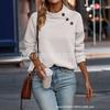 2025 Nuevo Comercio Exterior Transfronterizo Ropa Europea y Americana Estación Independiente Wish Aliexpress Popular Sudadera de Cuello Alto Acolchada de Color Puro