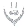 Set de Collar, Aretes y Pulsera de Lujo Transfronterizo Europeo y Americano Accesorios para Vestido de Novia Joyería Cadena Exagerada para Clavícula con