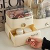 Caja de Almacenamiento de Cosméticos Estilo Ins Portátil Gran Capacidad a Prueba de Polvo Estante de Almacenamiento de Escritorio para Cuidado de la Piel, Lápiz Labial, Mascarilla