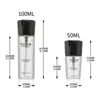 Garrafas Personalizadas de 50/120ml com Base Pequena para Animais de Estimação, Paredes Médias, Frascos com Borrifador de Névoa Fina, Frascos para Loção