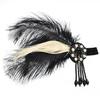 Tocado de Plumas Negras Mascarada Gatsby de los Años 20 para Mujer Halloween Fiesta de Despedida de Soltera Diadema de Plumas Exportación