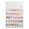 Aretes Transfronterizos de Venta Caliente Traje Geométrico Metal Perla Diamante 30 Pares de Aretes Aretes Pequeños de Viento Populares en Internet para Mujer