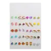 Aretes de botón coloridos con goteo de aceite de frutas y animales transfronterizos, conjunto de moda, temperamento fresco, aretes de flor con goteo de aceite para mujer