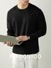 [Estilo Perezoso Avanzado] Camiseta de Manga Larga con Textura de Waffle Pesado de 240g para Hombre, Otoño e Invierno, Caída, Transpirable, Camiseta Interior