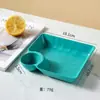 Bandeja de Plástico Quadrada Estilo Japonês Prato de Jantar para Frango Frito Prato de Plástico Criativo Doméstico Prato para Bolinhos com Vinagre