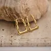 Amazon Pendientes Hidráulicos de Acero Inoxidable Martillado Irregular Geométrico, Modernos, Sencillos y Versátiles Pendientes de Tuerca de Oro de 18 Quilates