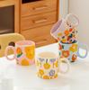 Taza de Cerámica de Flores Frescas Pequeñas Alto Valor de Belleza Taza para Pareja Taza de Café Creativa para Oficina de Niña Taza para Desayuno