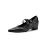 Zapatos de mujer Mary Jane con cuña de 5 cm de estilo francés, suaves, de plata, con tiras cruzadas, punta fina y aumento interno de altura, modernos, de un solo color