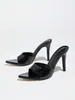 Sandalias de tacón alto para mujer, Mocasines de punta fina con tacón de gatito, Zapatos de fiesta para discoteca de primavera y verano, Zapatos marrones chocolate para mujer, Tacones de aguja de moda