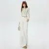 Moda Outono 2026 Transfronteiriça Calças Flare Elásticas Tipo Foice Cintura Alta Emagrecedoras Caimento Fluido Comprimento Total Calças Cropped Femininas