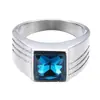 Comercio electrónico transfronterizo wish los anillos para hombre nuevos más vendidos Europa y Estados Unidos anillo dominante con zafiro incrustado al por mayor