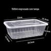 Lancheira descartável Caixa de embalagem Retangular de plástico Lancheira de grau alimentício Pato assado Peixe em conserva 1250ml Fried Rice Lunch Box