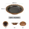 Estilo Natural Melamina Imitação Porcelana Comercial Churrasqueira Panela Quente Prato de Arroz Bonito com Design de Borda Único, Prato Redondo, Prato Retangular