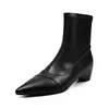 Botas finas elegantes e afinadoras com bico fino e salto plataforma para aumentar a altura, versão coreana, outono e inverno 2026, com salto alto, plataforma, elásticas, justas à perna, curtas, para mulheres