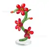 Artesanía de cristal simulación decoración de phalaenopsis de 3 cabezas sala de estar escritorio pasillo decoración de flores para el hogar suministro transfronterizo