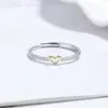 Anillo de corazón de ocho hueco para mujer, anillo de plata 925, sensación de lujo ligero de alta gama, joyería de circonia, accesorio de mano de diseño de nicho