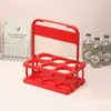 Cesta de Armazenamento Portátil Dobrável de Plástico para 6 Garrafas de Cerveja ou Bebidas para Acampamento ao Ar Livre e Piquenique