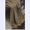 Vestido de Veludo Cotelê Texturizado Artístico Doce com Mangas Bufantes Khaki Solto de Manga Longa