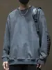 Moletom de Camurça Americano Masculino Primavera e Outono Solto Tamanho Grande Masculino Tamanho Grande Sem Capuz Estilo Homem Gordo Top de Lã