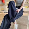 Pantalones de verano finos de imitación de mezclilla Lyocell para mujer, nuevos, de cintura alta, fluidos, para petite, de seda helada, de pierna ancha, con pelo de conejo