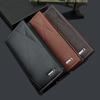 Billetera de hombre larga para múltiples tarjetas con cremallera interior, billetera de negocios de color sólido delgada, comercio exterior transfronterizo, clip de belleza de moda de pu