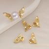 Asas de borboleta de zircônia incrustada em ouro 18K, espaçadores, contas, pulseira de cordão DIY feita à mão, colar, acessórios de joalheria, preservação da cor