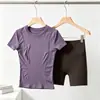 Camiseta de yoga de secado rápido para mujer, de manga corta, ajuste slim de verano, top deportivo transpirable para entrenamiento y fitness, camiseta deportiva fina profesional
