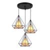 Lustre nórdico de ferro personalidade criativa diamante lâmpadas suspensas balcão de bar restaurante retro industrial vento lustre moderno
