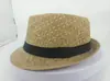 Sombrero de paja con logo personalizado y ala pequeña, sombrero de playa para viajes de vacaciones, sombrero jazz bordado, sombrero de paja parasol de verano