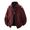 Chaqueta de solapa de tres rayas de moda estilo americano para hombre, ropa de trabajo vintage de primavera y otoño, cortavientos casual holgado de moda