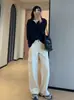 Camiseta de manga larga con capucha y media cremallera para mujer, mezcla de algodón con tacto a lino de calidad Gao, estilo nuevo otoño 2026