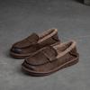 Jie shu Otoño 2023 Nuevo retro cepillado capa superior piel de vaca casual versátil moda cómodo acolchado de algodón zapatos pequeños de una sola capa para mujer