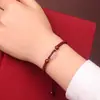 Pulsera Hebilla de Paz de Calcedonia Blanca Este Año Cuerda Roja de Cinabrio Tejida a Mano Cuerda de Mano de Pareja Pulsera de Orilla para Estudiantes