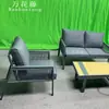 Sofá Desmontable Transfronterizo Aleación de Aluminio Departamento de Ventas de Hotel y Bed & Breakfast Combinación de Silla de Mimbre para Exteriores y Mesa de Café Muebles de Jardín Impermeables