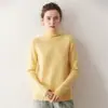 Suéter de Gola Alta Cashmere Espesso Novo Outono Inverno para Mulheres, Suéter Básico Tricotado Macio Pulôver Manga Longa