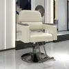 Silla giratoria con reposabrazos elevable de acero inoxidable para barbería, silla reclinable para estilismo y corte de cabello para salón de peluquería